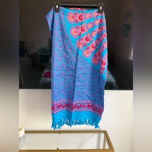 Colorful Blue and Pink Swim Sarong